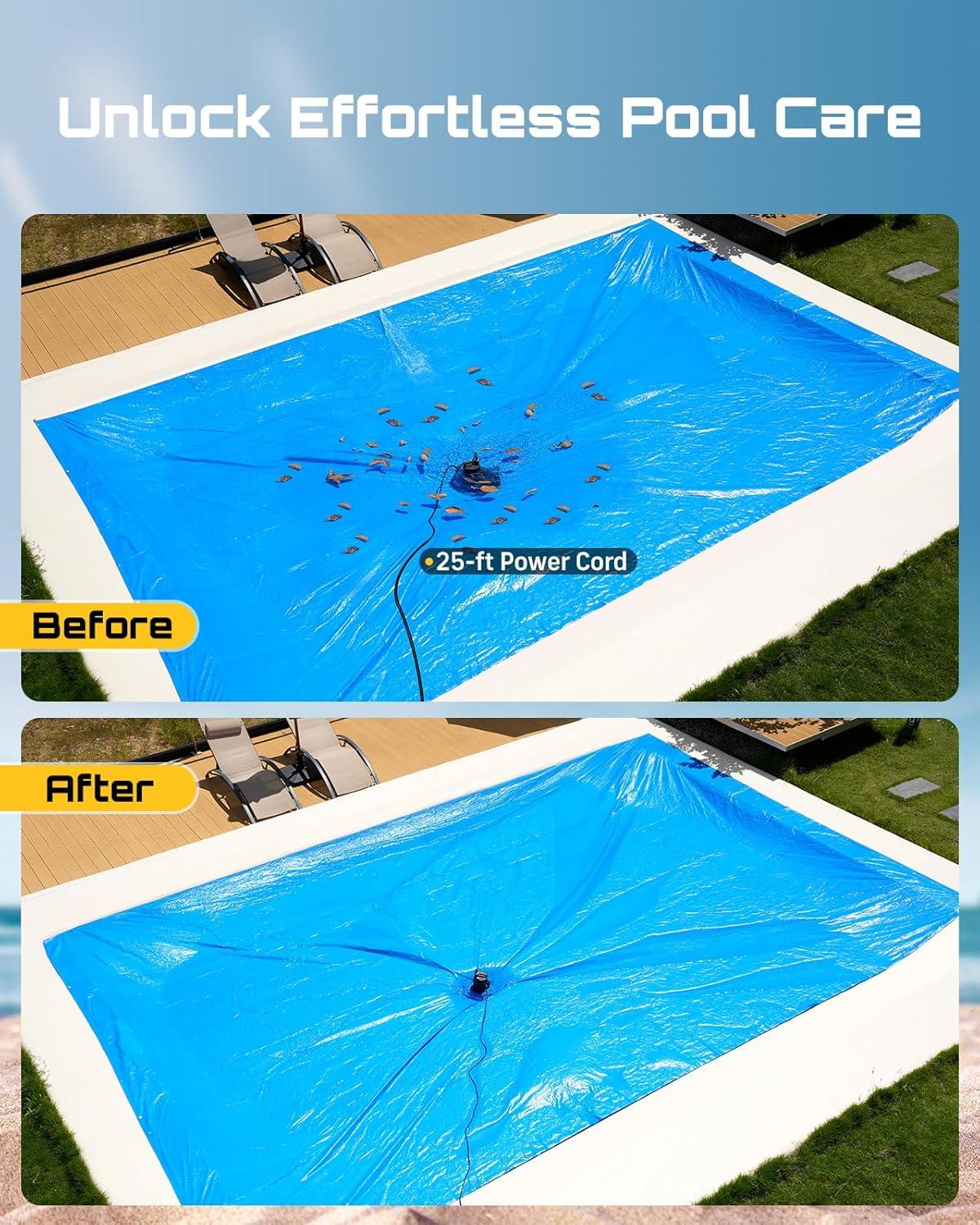 imageSEESII 13HP Pool Cover Pump  Automatic OnOff 3035GPH Submersible Water Pump with Filter Net 25ft Power Cord Check Valve Sump Pump for Swimming Pool Hot Tubs Pond Basement Rooftops