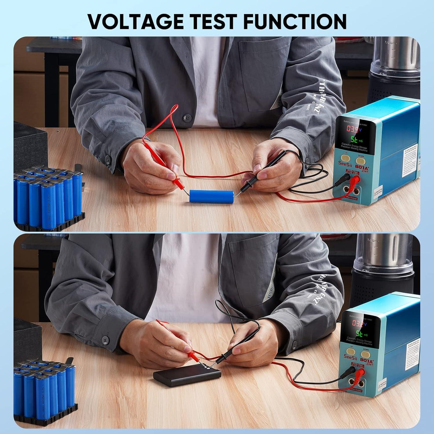 imageSeeSii 801A Battery Spot Welder116KW Capacitor Energy Storage Pulse Spot Welder with 70A Welding Pen Universal 100240V Voltage Support 0102mm Nickel Strip for DIY ampamp Industrial Spot Welding
