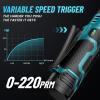 imageExtended Cordless Electric Ratchet Wrench 38quot 40 Ftlbs Torque Brushless Motor 6quot Long Neck 220RPM 2 Pack 20Ah Battery Fast Charger 14 Drive Adapter 7 Sockets for Car Repair DIYBlue