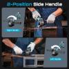 imageSEESII Cordless Angle Grinder 412 Inch 21V Brushless Battery Grinder Tool with 2X 40Ah Batteries 10000RPM for Metal Cutting Grinding Polishing Rust Removal BlueBlue