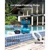 imageSEESII Floating Water Pump Battery Powered 720GPH Cordless Water Transfer Pump w 2 Pcs 4000 mAh Batteries ampamp Charger 25 ft of Lift 34quot Outlet Portable Small Pump for Pool Pond RV Boat GardenOne Battery