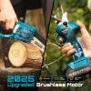 imageSEESII Mini Chainsaw ampamp Pruning Shears 6quot Electric Saw Brushless ampamp 13quot Pruner with 220Ah Batteries Cordless Combo for Wood CuttingBranch Trimming Gardening Tools for Dad Men Husbandmini chainsaw pruning shears w 2 Batteries