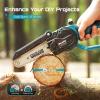 imageSEESII Mini Chainsaw ampamp Pruning Shears 6quot Electric Saw Brushless ampamp 13quot Pruner with 220Ah Batteries Cordless Combo for Wood CuttingBranch Trimming Gardening Tools for Dad Men Husbandmini chainsaw pruning shears w 2 Batteries