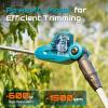 imageSEESII Pole Hedge Trimmer Cordless Electric Bush Trimmer Tool for Yard  16quot DualAction Blade Detachable Telescoping Pole Dual 40Ah Battery Powerful Branches Cutter for Tree ampamp Shrubs PruningCYCPHT01