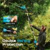 imageSEESII Pole Hedge Trimmer Cordless Electric Bush Trimmer Tool for Yard  16quot DualAction Blade Detachable Telescoping Pole Dual 40Ah Battery Powerful Branches Cutter for Tree ampamp Shrubs PruningCYCPHT01