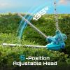 imageSEESII Pole Hedge Trimmer Cordless Electric Bush Trimmer Tool for Yard  16quot DualAction Blade Detachable Telescoping Pole Dual 40Ah Battery Powerful Branches Cutter for Tree ampamp Shrubs PruningCYCPHT01