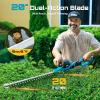 imageSEESII Pole ampamp Handheld Hedge Trimmer 2in1 Cordless Bush Trimmer with 20quot DualAction Blade  2 Pcs 40Ah Batteries Telescopic Pole Adjustable Rotating Head Electric Hedge Cutter for Tree Shrubs