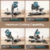 imageSEESII Sliding Compound Miter Saw Cordless Power Miter Saw with Laser Guide 8Inch 2  5000 mAh Batteries Single Bevel 45 24T TCT Blade Max Cut 2512inch Ideal for DIY ampamp Woodworking