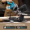 imageSEESII Sliding Compound Miter Saw Cordless Power Miter Saw with Laser Guide 8Inch 2  5000 mAh Batteries Single Bevel 45 24T TCT Blade Max Cut 2512inch Ideal for DIY ampamp Woodworking