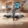 imageSEESII Sliding Compound Miter Saw Cordless Power Miter Saw with Laser Guide 8Inch 2  5000 mAh Batteries Single Bevel 45 24T TCT Blade Max Cut 2512inch Ideal for DIY ampamp Woodworking