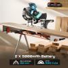 imageSEESII Sliding Compound Miter Saw Cordless Power Miter Saw with Laser Guide 8Inch 2  5000 mAh Batteries Single Bevel 45 24T TCT Blade Max Cut 2512inch Ideal for DIY ampamp Woodworking