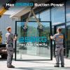 imageSEESII Tile Suction Cups Tool Glass Suction Cups Lifter with Pressure Gauge 250KG Max Load 8quot HeavyDuty Vacuum Glass Lifter for Lifting Large Tile Granite Metal Windows 2Pack