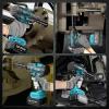 imageSeesii 1000Nm 738ftlbs Cordless Impact Wrench High Torque12quot Brushless Impact Gun wTwo 40Ah BatteryFast Charger 5 Sockets ampamp Storage Case Electric Impact Wrench for Car TruckWH760Blue