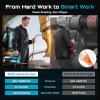 imageSeesii 12000PSI Electric Grease Gun 3 Speed Control Battery Powered Grease Gun Cordless with 2 Batteries Brushless Motor 394 Long Hose 90 Degree Coupler ampamp LED Light for Heavy Duty EquipmentBlue
