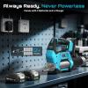 imageSeesii 12000PSI Electric Grease Gun 3 Speed Control Battery Powered Grease Gun Cordless with 2 Batteries Brushless Motor 394 Long Hose 90 Degree Coupler ampamp LED Light for Heavy Duty EquipmentBlue