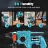 imageSeesii 21V Cordless Rotary Hammer Drill 2x40Ah Battery Power Hammer with SDSPlus Change Adapter Including 3 Drill Bits FlatPoint Chisels Lightweight Electric Hammer Drill for DIY ProjectsBlue
