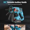 imageSeesii 21V Cordless Rotary Hammer Drill 2x40Ah Battery Power Hammer with SDSPlus Change Adapter Including 3 Drill Bits FlatPoint Chisels Lightweight Electric Hammer Drill for DIY ProjectsBlue