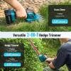 imageSeesii 3in1 Cordless Pole Hedge Trimmer 21V Electric Hedge ampamp Grass Trimmer with 240Ah Rechargeable Batteries 16ft Reach Extended Pole with 180 Adjustable Angle for High Shrubs Bush and Grass