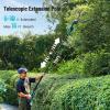 imageSeesii 3in1 Cordless Pole Hedge Trimmer 21V Electric Hedge ampamp Grass Trimmer with 240Ah Rechargeable Batteries 16ft Reach Extended Pole with 180 Adjustable Angle for High Shrubs Bush and Grass