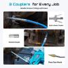 imageSeesii Electric Grease Gun Kit HighPerformance 10000PSI 46 ozmin Battery Powered Grease Gun Cordless with 2 Batteries 394quot Long Hose 90 Degree Coupler 3 Tips for Faster and Effortless GreasingLight blue