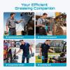 imageSeesii Electric Grease Gun Kit HighPerformance 10000PSI 46 ozmin Battery Powered Grease Gun Cordless with 2 Batteries 394quot Long Hose 90 Degree Coupler 3 Tips for Faster and Effortless GreasingBlue