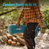 imageSeesii Mini Chainsaw 6inch Mini Chainsaw Cordless Handheld Electric Power Chain Saw with 2 Batteries for Tree Trimming Wood Cutting Best Gifts for Father Dad Husband MenLight Blue