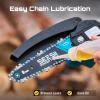 imageSeesii Mini Chainsaw 6inch Mini Chainsaw Cordless Handheld Electric Power Chain Saw with 2 Batteries for Tree Trimming Wood Cutting Best Gifts for Father Dad Husband MenSky Blue