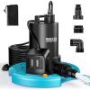 imageSEESII 13HP Pool Cover Pump  Automatic OnOff 3035GPH Submersible Water Pump with Filter Net 25ft Power Cord Check Valve Sump Pump for Swimming Pool Hot Tubs Pond Basement Rooftops