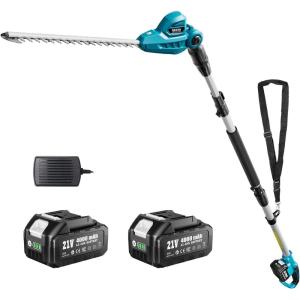 imageSEESII Pole Hedge Trimmer Cordless Electric Bush Trimmer Tool for Yard  16quot DualAction Blade Detachable Telescoping Pole Dual 40Ah Battery Powerful Branches Cutter for Tree ampamp Shrubs PruningCYCPHT01