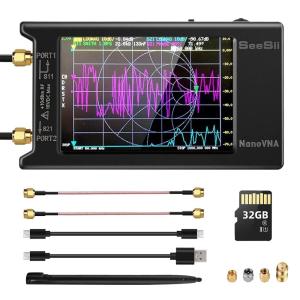 imageSEESII Upgraded NanoVNAH4 Vector Network Analyzer Latest V44 9KHz15GHz HF VHF UHF 4quot Touch Screen VNA Antenna Analyzer Measures S ParametersVoltage Standing Wave Ratio PhaseDelay Smith ChartNanovna H432GB
