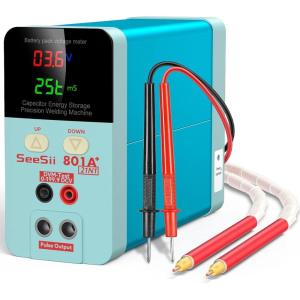 imageSeeSii 801A Battery Spot Welder116KW Capacitor Energy Storage Pulse Spot Welder with 70A Welding Pen Universal 100240V Voltage Support 0102mm Nickel Strip for DIY ampamp Industrial Spot Welding