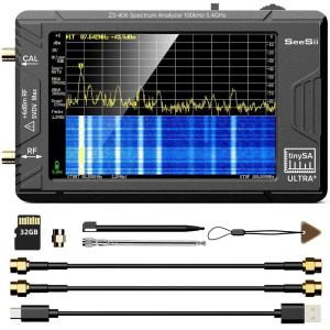 imageSeeSii TinySA Ultra ZS406 Spectrum Analyzer 40 Inch 100kHz to 54GHz Handheld Tiny Frequency Analyzer with 32Gb Card 2in1 Signal Generator MFHFVHF UHF InputV04612025 UpgradedTinySA ULTRA