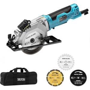 imageSeesii 612quot Cordless Circular Saw with Battery and Charger5200 RPM Electric Power Saw with Laser and Rip Guide for Precise Wood CuttingMax Cut Depth 214quot901716quot 45 for Home Renovationcorded circular saw