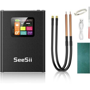 imageSpot Welder Seesii 30 Gears Adjustable Battery Spot Welder HD LCD Colorful Display 5000Mah Portable Spot Welder for Spot Welding of Cylindrical Batteries