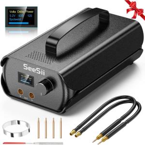 imageSpot Welder Seesii Farad Capacitor Battery Spot Welder 3000F 120 Gears Adjustable Capacitor Energy Storage Portable Spot Welder Support 0103mm Nickel Strip Spot Welding for Battery Pack Making3000F