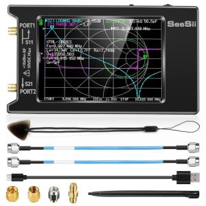 imageUpgraded NanoVNA 50kHz63GHz Vector Network Analyzer Seesii 4 inch Antenna Analyzer with MicroSD Slot Support Data StorageMeasure S Parameters HF VHF UHF SWR Phase Delay Smith Chart40 inch