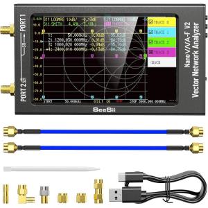 imageUpgraded NanoVNAF V2 Vector Network Analyzer 50kHz3000MHz HF VHF UHF VNA Antenna Analyzer 43 inch with 5000mAhMeasuring SParameter Voltage SWR Phase delay Smith Chart
