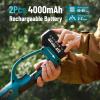 imageSEESII 2in1 Pole Saws for Tree Timming Electric Mini Chainsaw 6 Inch Cordless 2 x 4000mAh Batteries Tree Pruner Brushless Chain Saw with Extension Pole for Limb Branch Cutter16Ft Reach6in pole saw 4000mAh4000mAH