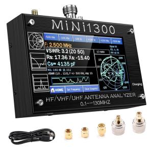 image2023 Upgraded Mini 1300 Antenna AnalyzerSeeSii 43 Inch 011300MHz HF VHF UHF Antenna Analyzer with SMA Calibration KitsMulti Measurement ANTSWRTDRDSP RF Signal Generator Vector Network Analyzer