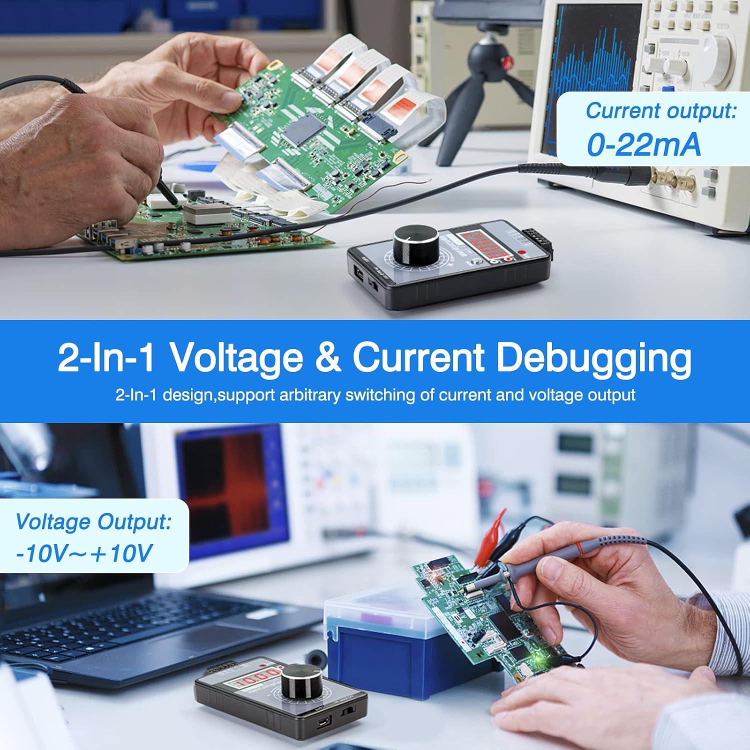 imageSeesii 022mA420mA DC 010V Signal Generator Mini Adjuatable Function Generator with LCD Display Current Voltage Analog Generator