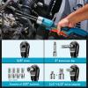 imageSeesii 38quot Long Neck Ratchet Wrench 40Ftlbs 6quot Extended Cordless Ratchet Wrench Kit w 2x20Ah Batteries ampamp Fast Charge 220RPM Variable Speed Ratcheting Wrench w 7 Sockets Light Blue