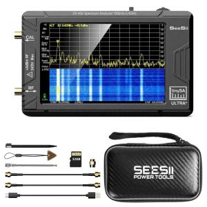 imageSeeSii TinySA Ultra Spectrum Analyzer with ZK0620dB Low Noise Amplifier 40 Inch 100kHz to 53GHz Handheld Tiny Frequency Analyzer with 32Gb Card100kHz to 800MHz MFHFVHF UHF InputModelTinySA ULTRA ZS406 with Hard Case