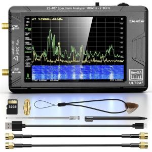 imageSeeSii TinySA Ultra ZS407 73GHz Spectrum Analyzer 2025 Upgraded 4 Inch HW V054 100kHz73GHz Handheld Tiny Frequency Analyzer  2in1 RF Signal Generator 100kHz to 900MHz MFHFVHF UHF73GHz ZS407