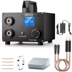 imageSEESII Capacitor Spot Welder Battery Spot Welder with 3000F Capacitor 250 Gear Adjustable 18 LCD Display Spot Welding for 0103mm Nickel Strip for Battery Pack MakingRepair