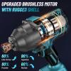 imageCordless Impact Wrench 34 Inch 1475ftlbs2000Nm High Torque Brushless Power Impact Gun 2x 60 Ah Battery Fast Charger Heavy Duty Electric Impact Driver for Truck Mower Car Repair