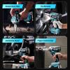imageSeesii 38quot Cordless Impact Wrench Power Impact Gun wMax Torque 330Ftlbs450Nm 40Ah Rechargable Battery ampamp 4 Sockets Compact Power Impact Wrench for Lightduty Work Car HomeWH450