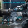 imageSeesii Cordless Impact Wrench 1180Ftlbs 1600Nm 12 High Torque Brushless Impact Gun 2500IPM 18V Power Impact Wrench 2  5000mAh Battery 4 Sockets Variable Speeds for CarTruck RVMowerWH8101400Nm