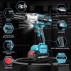 imageSeesii Cordless Impact Wrench 1180Ftlbs 1600Nm 12 High Torque Brushless Impact Gun 2500IPM 18V Power Impact Wrench 2  5000mAh Battery 4 Sockets Variable Speeds for CarTruck RVMowerWH810650Nm