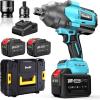 imageCordless Impact Wrench 34 Inch 1475ftlbs2000Nm High Torque Brushless Power Impact Gun 2x 60 Ah Battery Fast Charger Heavy Duty Electric Impact Driver for Truck Mower Car Repair