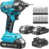 imageSEESII Cordless Impact Driver Kit 21V Max Torque 1590 Inlbs180 Nm Impact Driver Set with Two 20 Ah Batteries 14quot Hex Chuck Power Impact Driver w 20 Pcs Drill Bits 02500 RPM Variable Speed